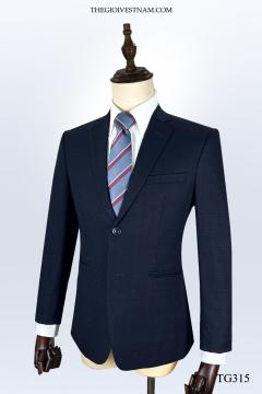Bộ Suit Xanh Đen Đậm Sọc Ẩn Classic Fit TGS315